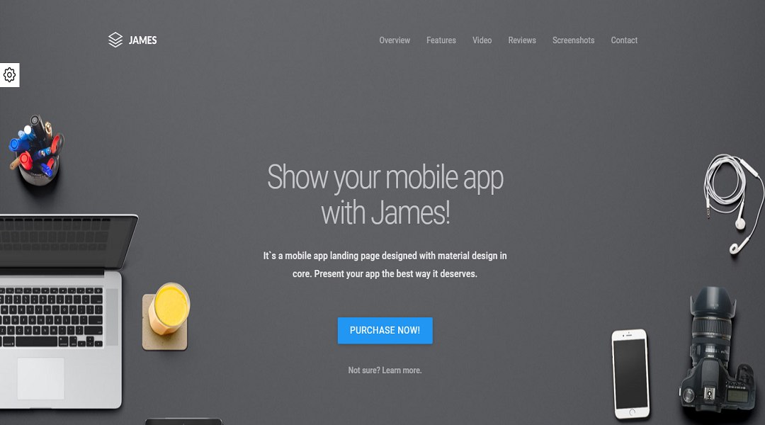 James - app landing page theme