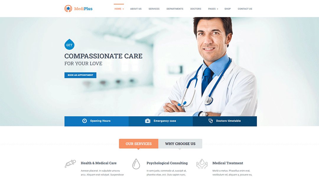 MediPlus - responsive & retina ready doctor WordPress theme