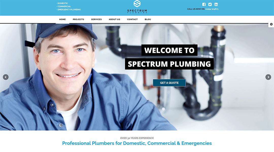 Spectrum - best plumber wordpress theme