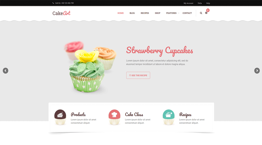 Cakeart - delighting bakery WordPress theme