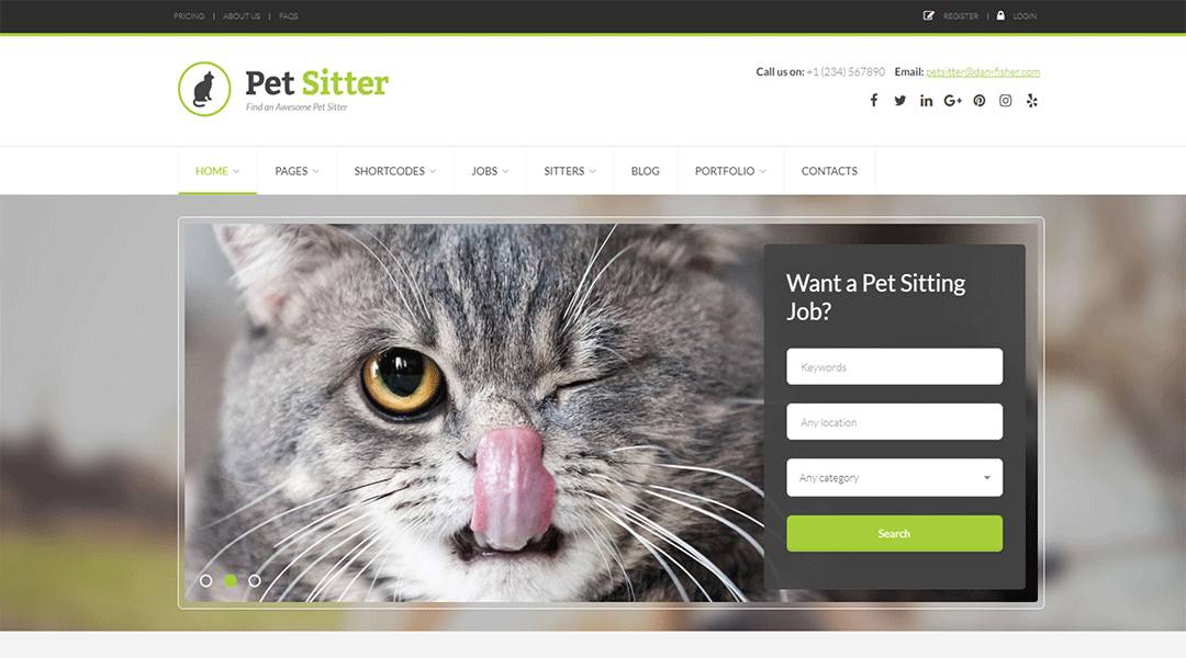 Petsitter - majestic wordpress pet theme