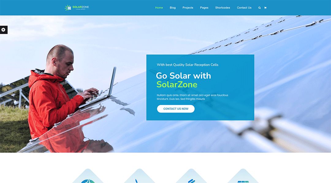 Solarzone - prepossessing solar WordPress theme