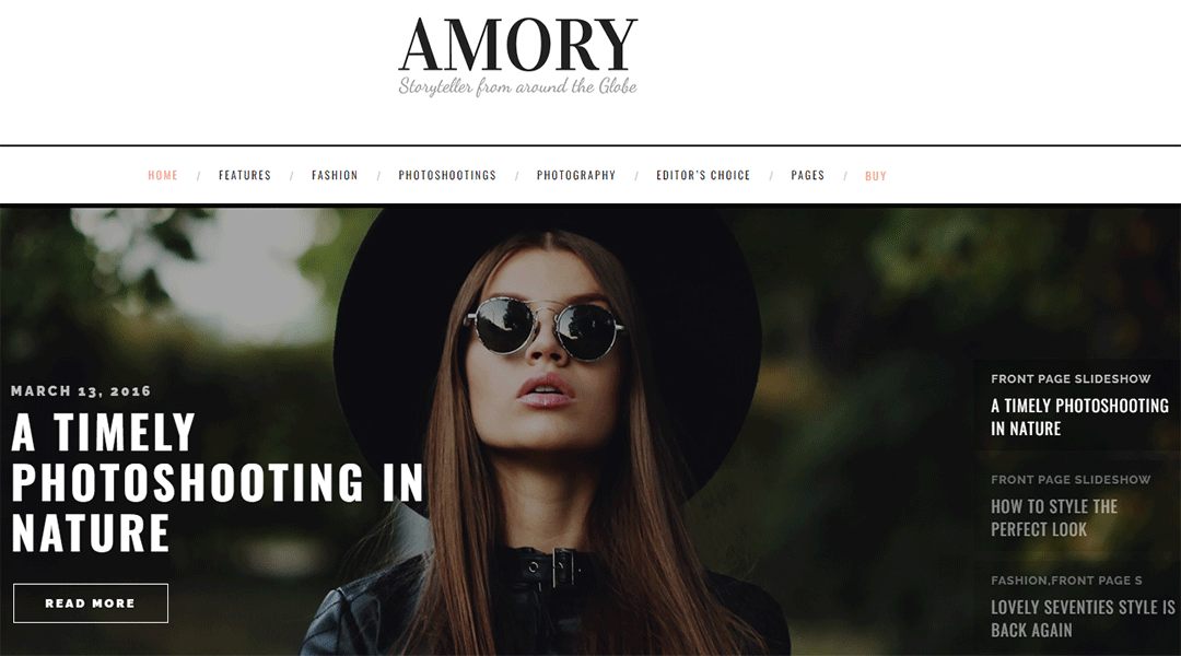 Amory Blog – A Responsive WordPress Blog Theme