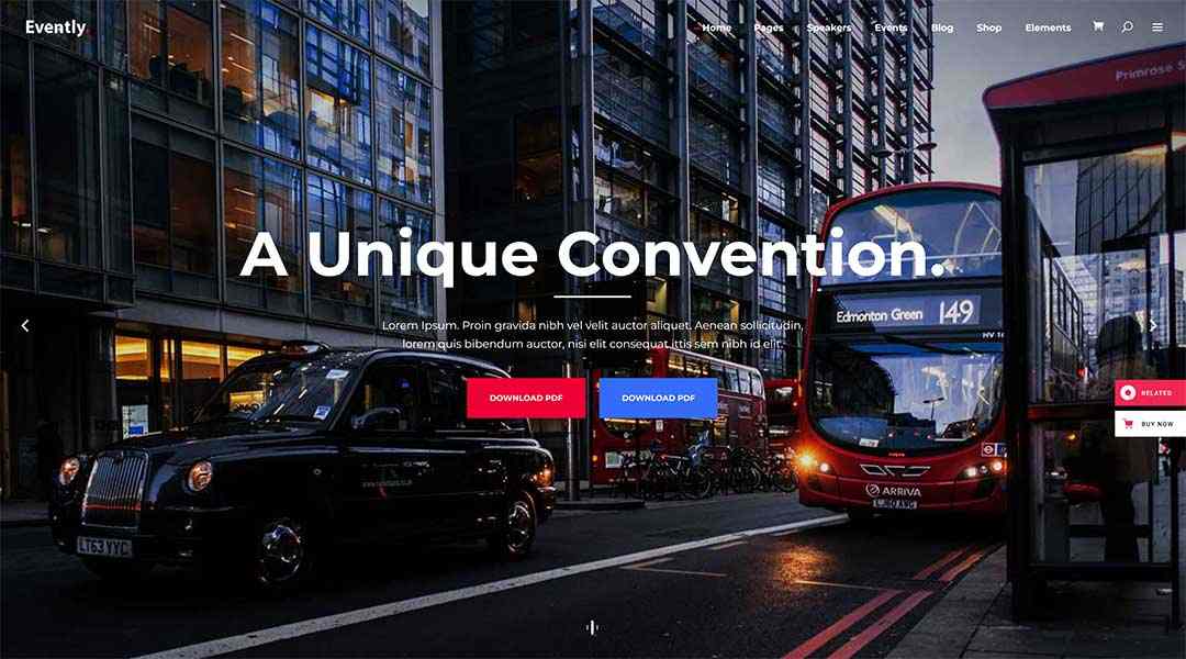 Evently - event management themes WordPress theme