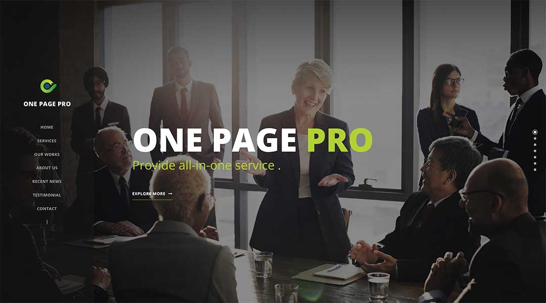 OnePagePro - multipurpose one page theme