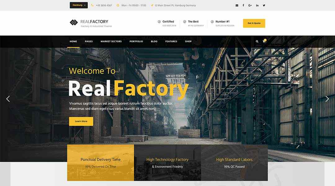 Real Factory - perfect WordPress industrial themes