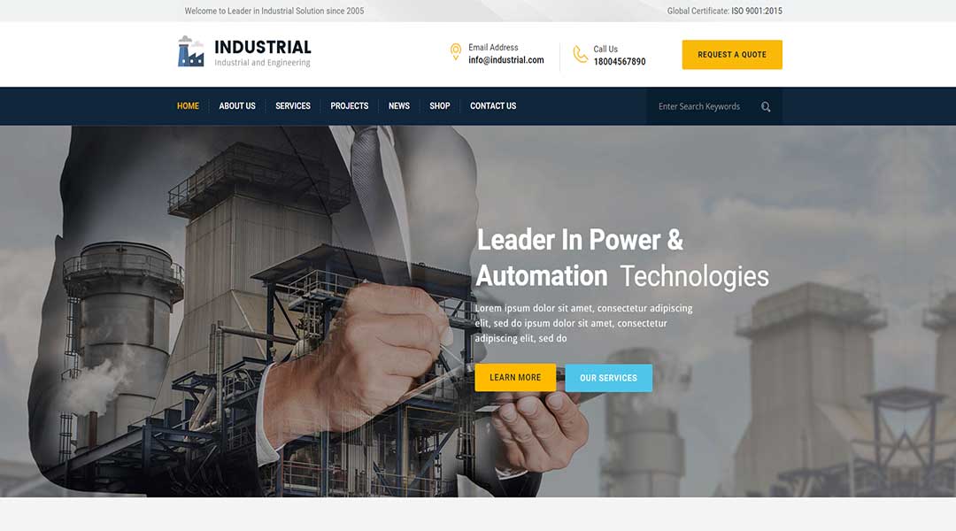 Industrial - Industry and Engineering WordPress Theme