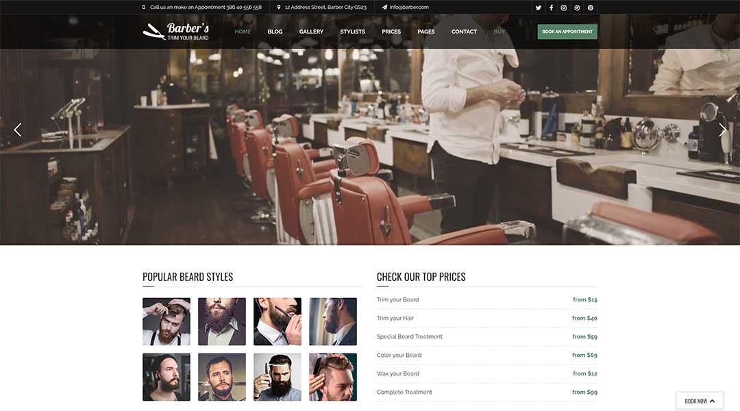 Barber – WordPress Theme for Barbers & Hair Salons