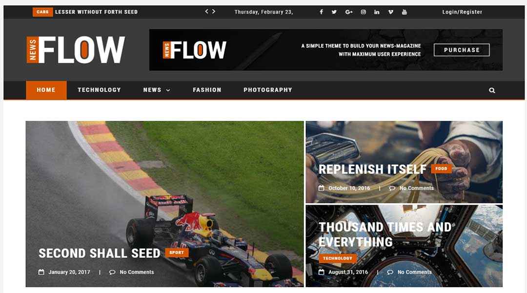 Flow news - Magazine and Blog WordPress Theme