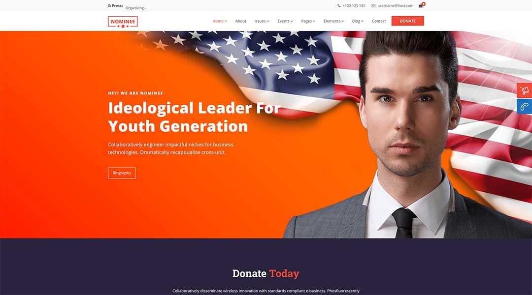 Nominee - Political WordPress Theme for Candidate/Political Leader