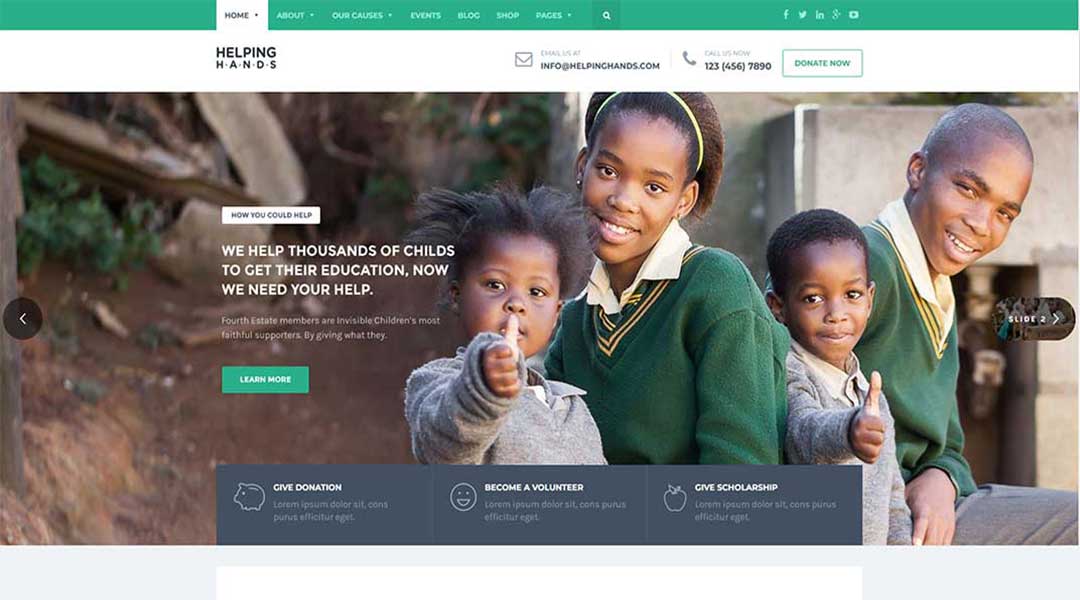 HelpingHands - Charity WordPress Theme