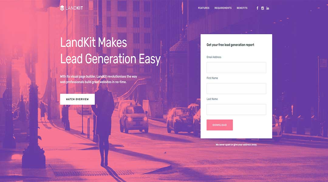 LandKit - WordPress Landing Page Theme