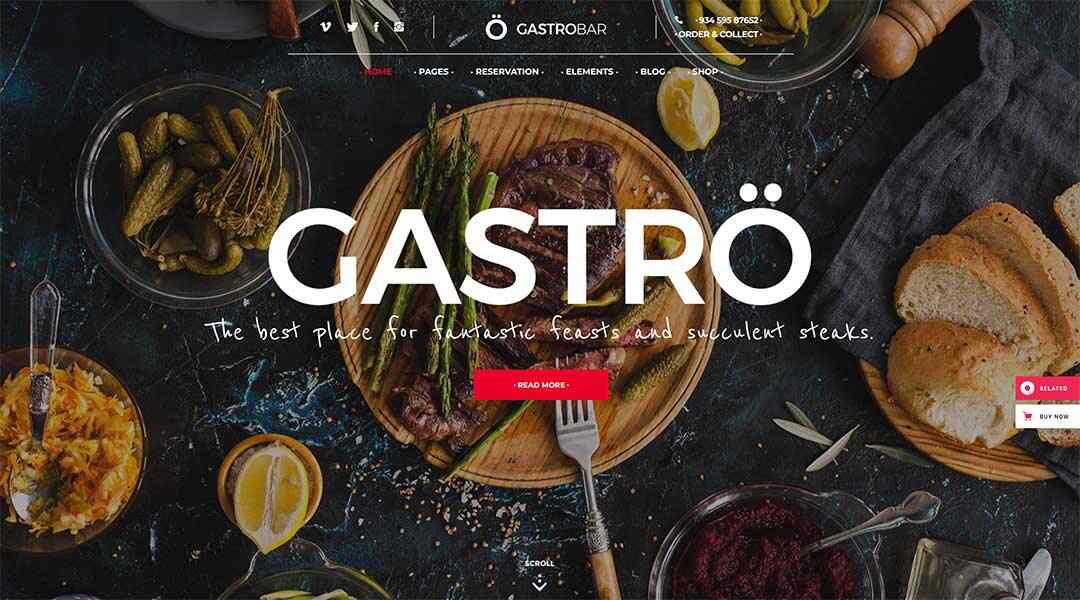 GastroBar - WordPress Theme for Fast Food Restaurants and Bars