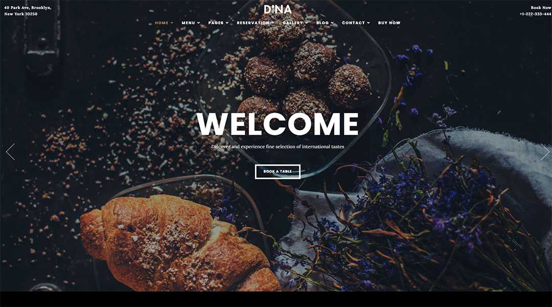 Dina - Restaurant Cafe Food wordpress Theme