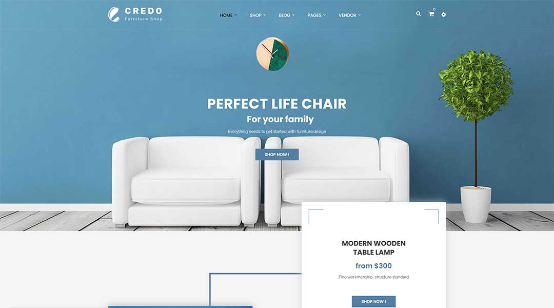 Credo - Handmade Furniture WooCommerce WordPress Theme
