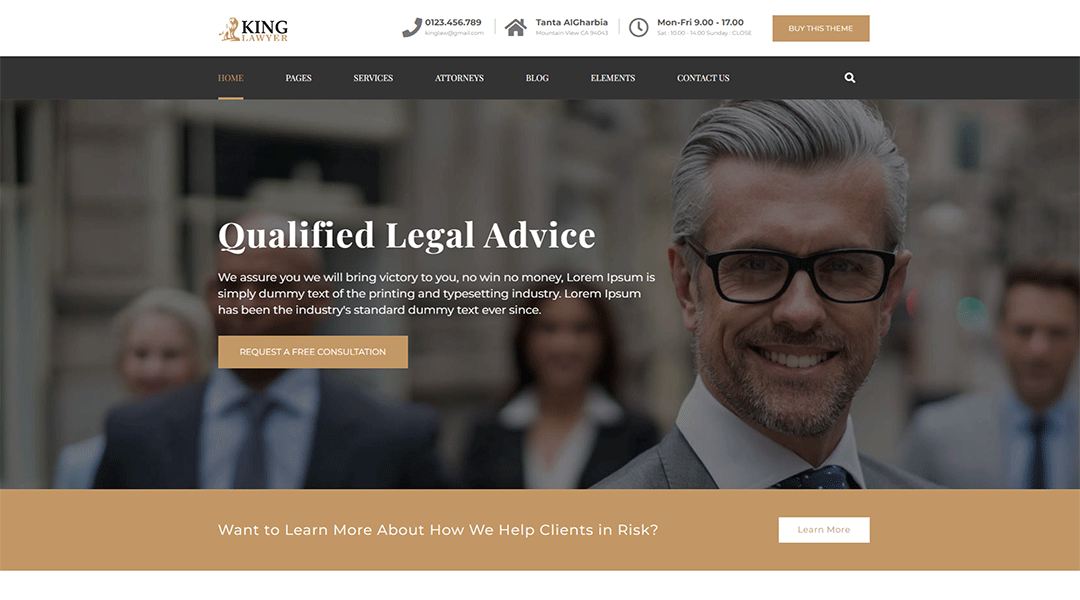 Kinglaw - Attorney & Lawyer WordPress Theme