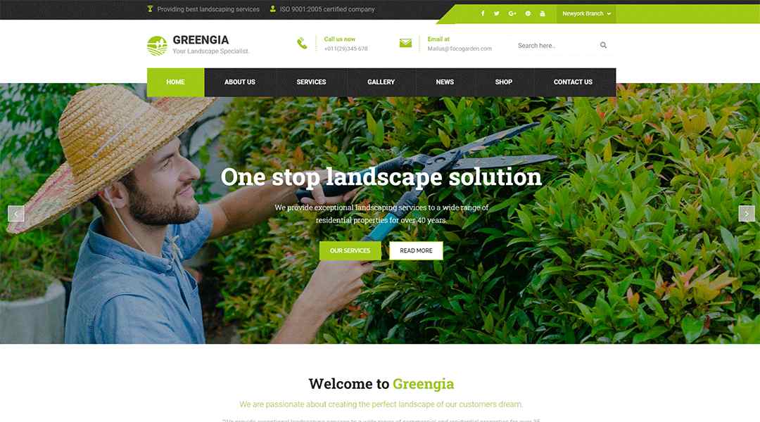 Greengia - Gardening, Lawn and Landscaping WordPress Theme