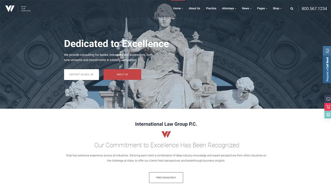 WizeLaw - Law, Lawyer and Attorney wordpress theme