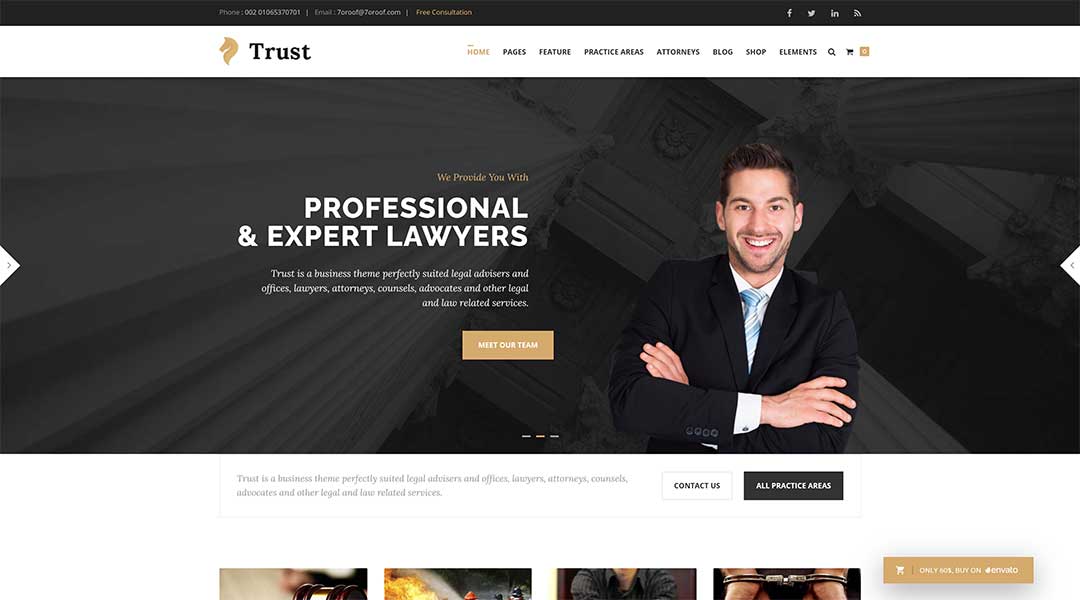 Trust Business - Lawyer and Attorney WordPress Theme