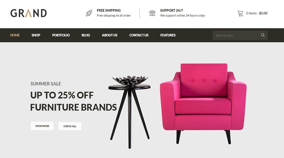 Grand - Responsive Furniture WooCommerce WordPress Theme