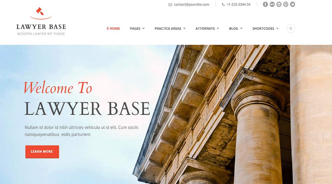 Lawyer Base - Attorney WordPress theme