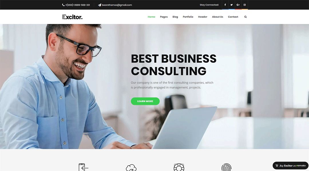 Excitor - best Consulting WordPress Themes