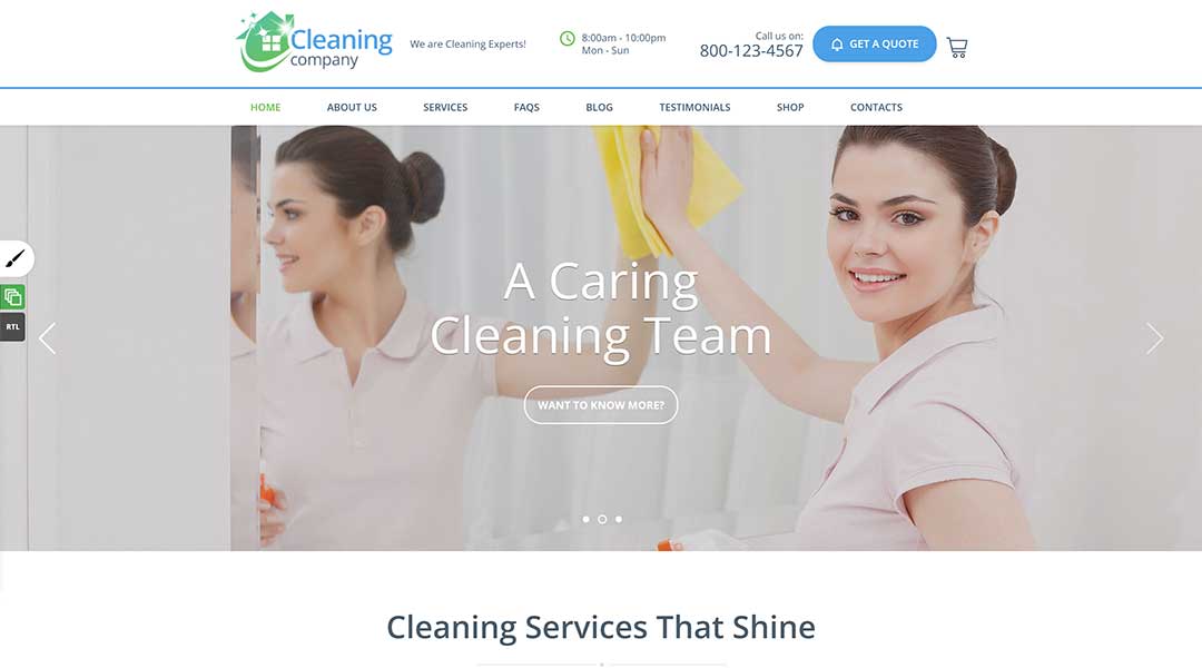 Cleaning Company - Cleaning Services WordPress Theme