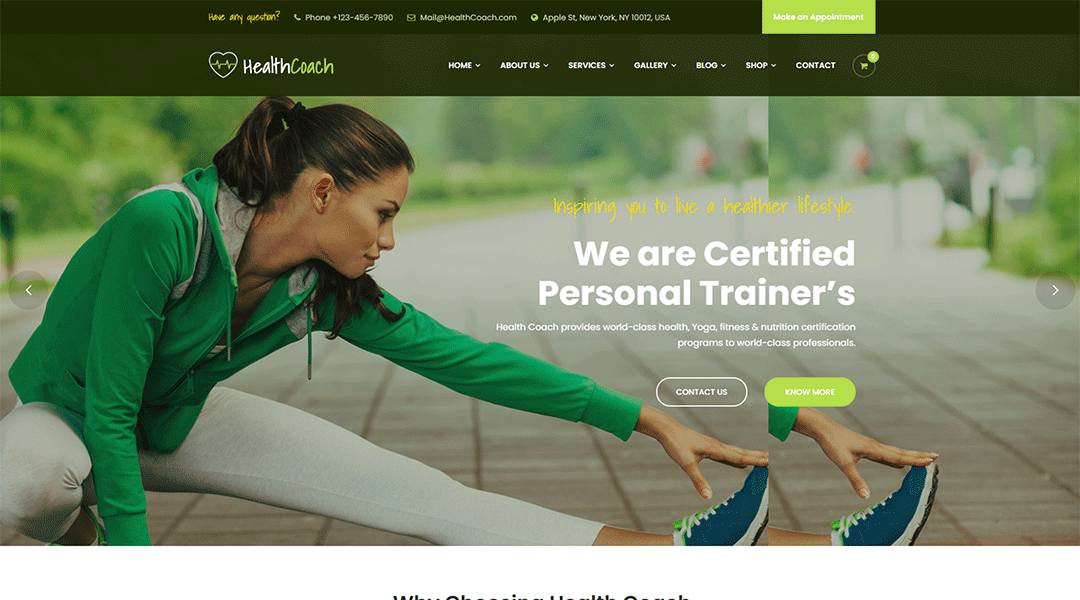 Health Coach - Health, Yoga and Lifestyle WordPress Theme