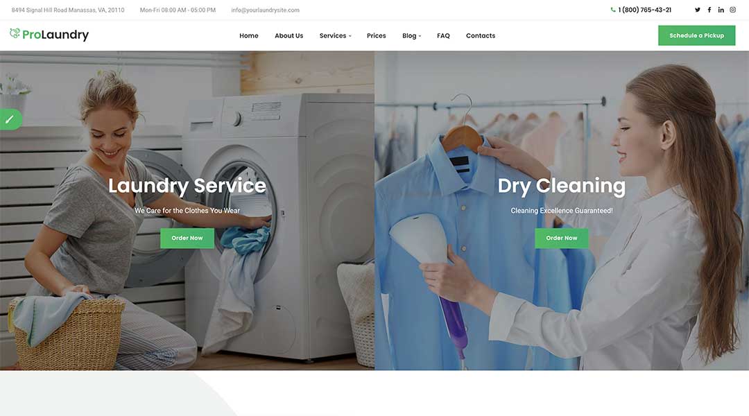 Laundry - Dry Cleaning Services WordPress Theme