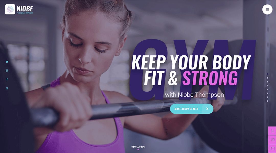 Niobe - A Gym Trainer & Nutrition Coach WordPress Theme