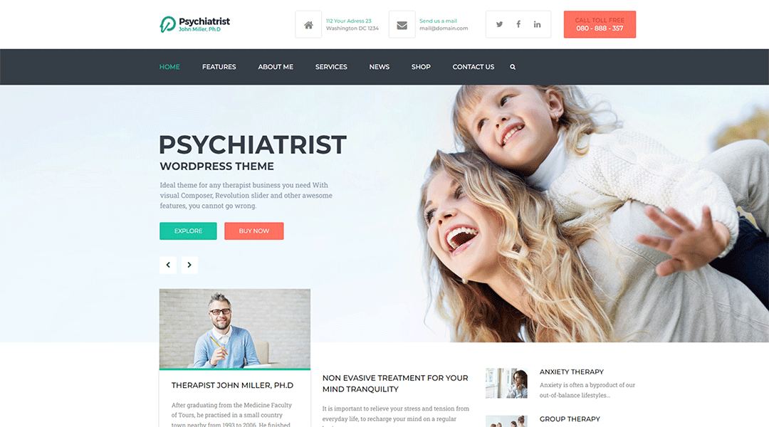 Psychiatrist - Best responsive wordpress theme