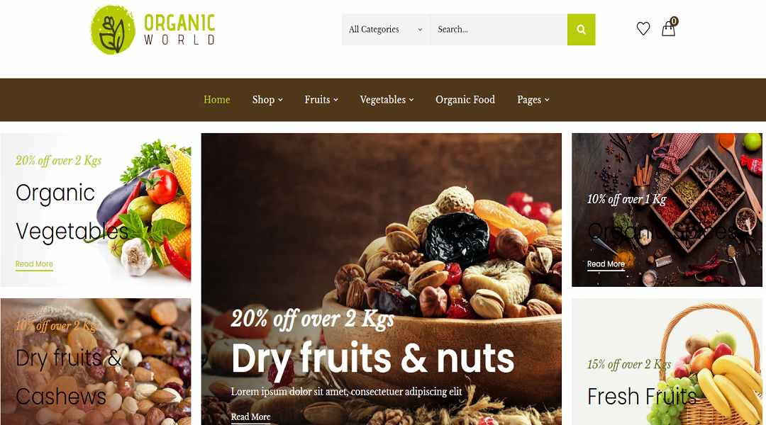 Organic Food - grocery store theme