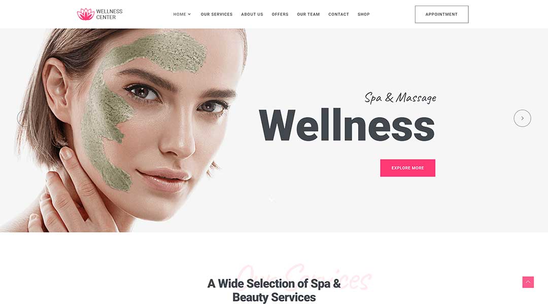 WellnessCenter - Beauty Spa salon WordPress Theme