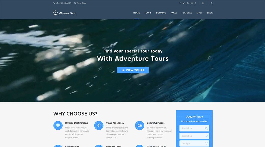 Adventure Tours  - WordPress Tour/Travel Theme