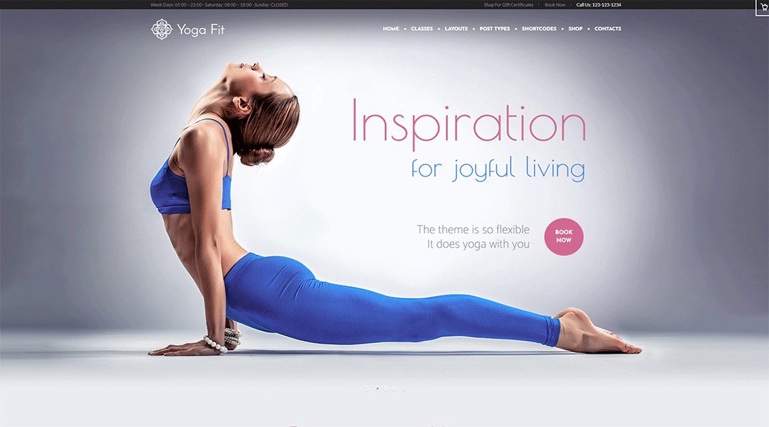 Yoga Fit - good looking Yoga WordPress theme