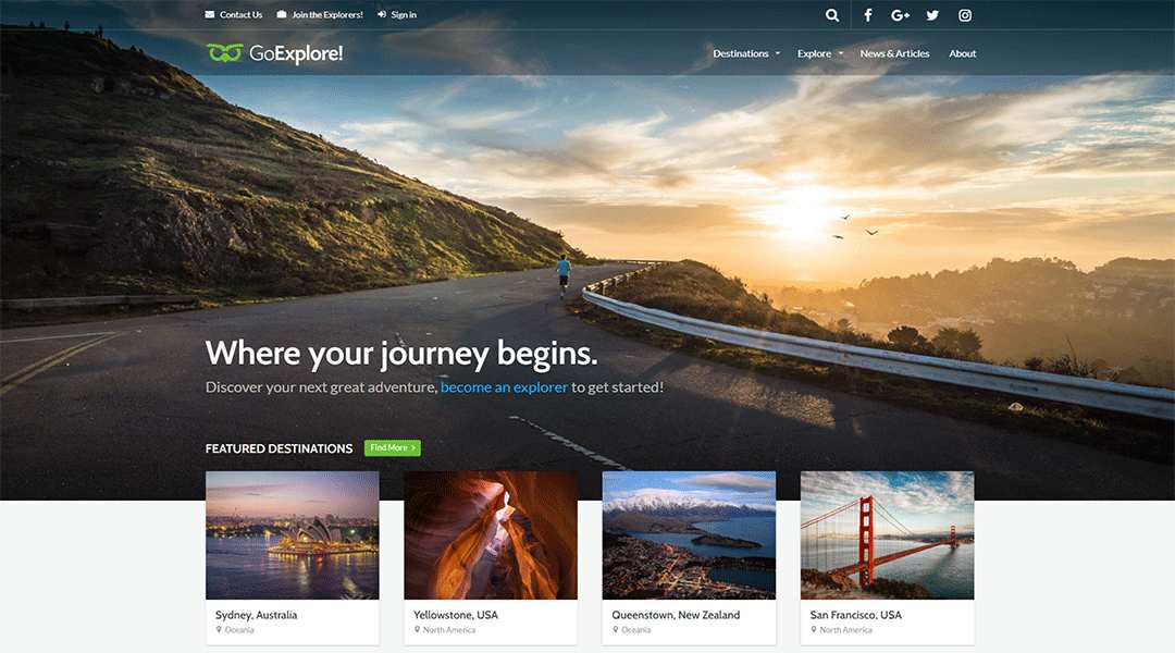 GoExplore - Travel WordPress Theme