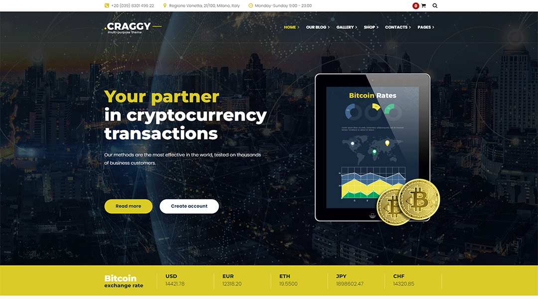 Craggy- Cryptocurrency Website Template