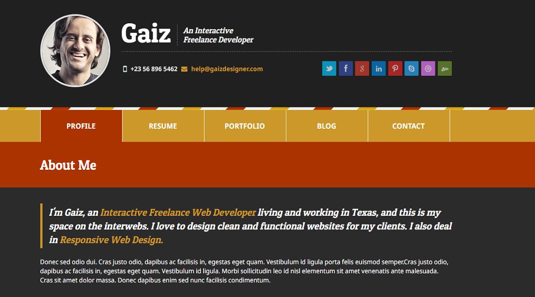 Gaiz Clean - horizontally scrolling theme